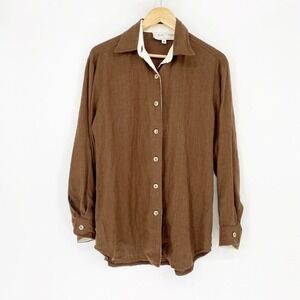 Tasha Polizzi For TP Saddleblanket & Co Linen Western Button Down Womens M